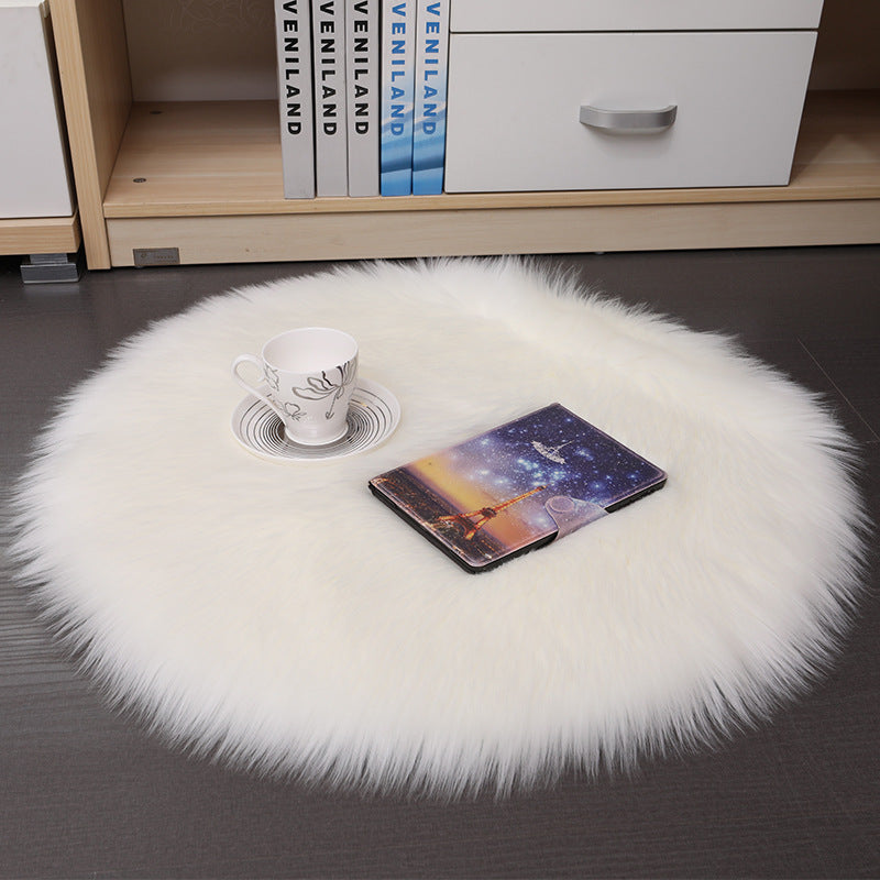 Plush Wool Round Bedroom Mats