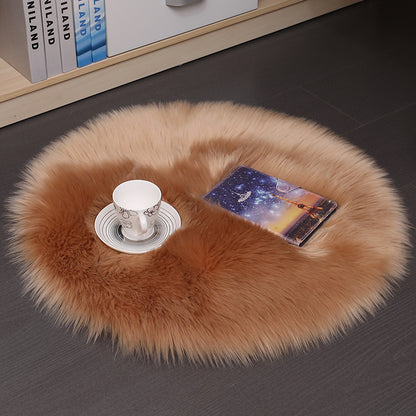 Plush Wool Round Bedroom Mats