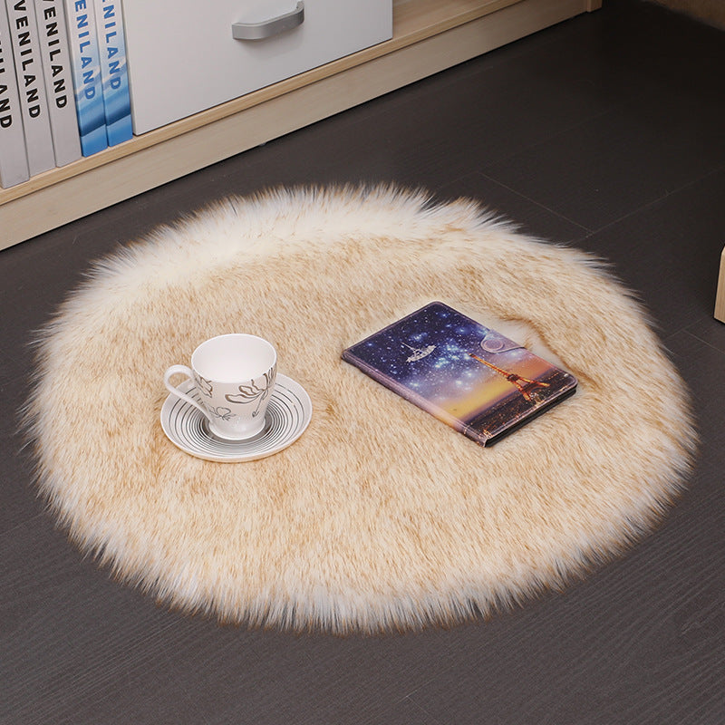 Plush Wool Round Bedroom Mats