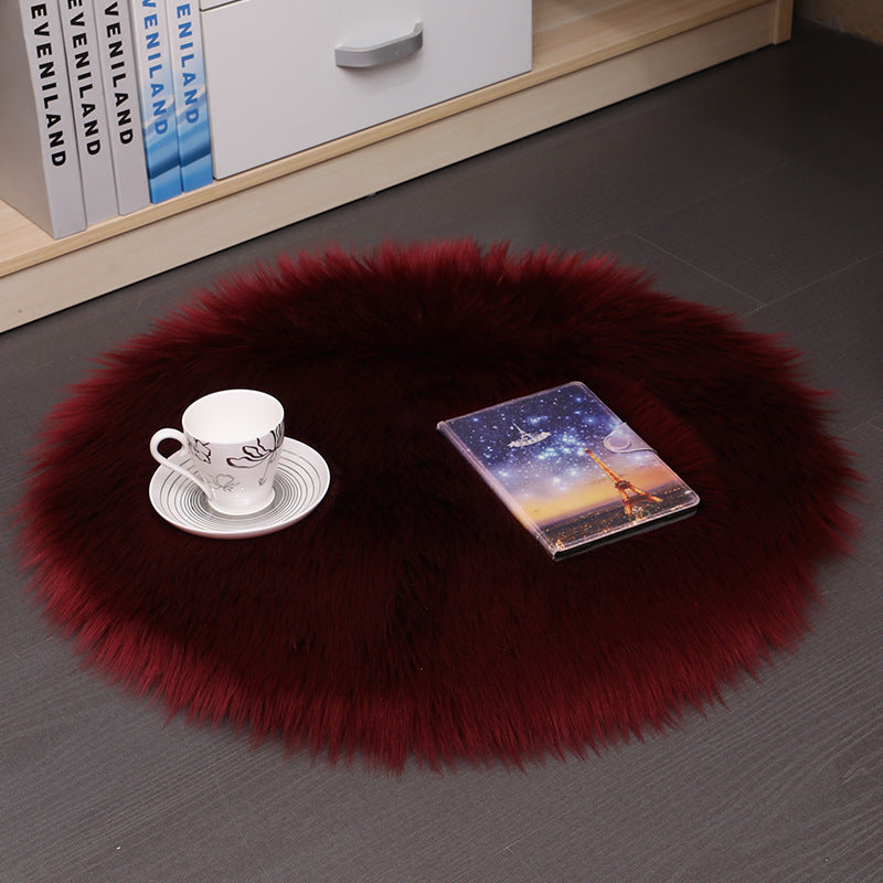 Plush Wool Round Bedroom Mats