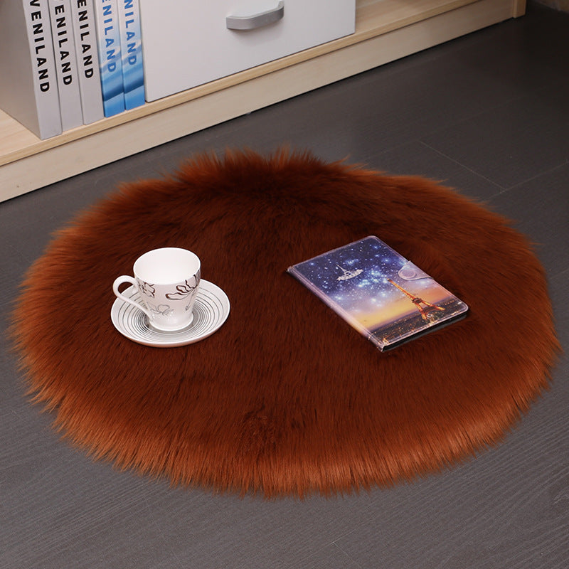 Plush Wool Round Bedroom Mats