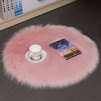 Plush Wool Round Bedroom Mats