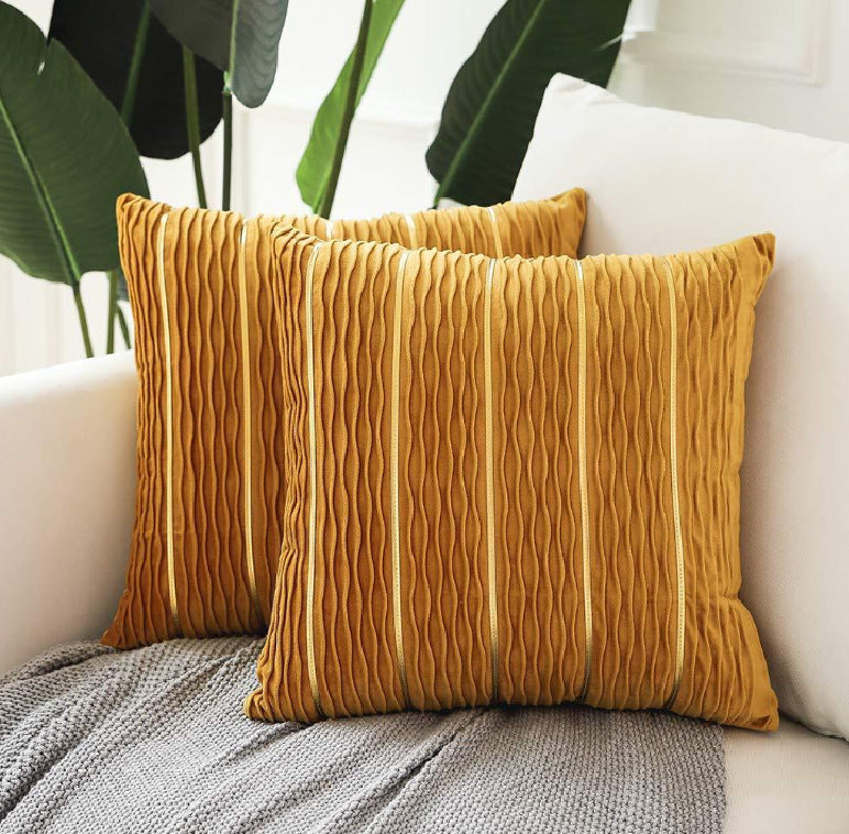 Striped Velvet Sofa Cushion Cover