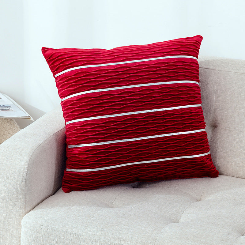 Striped Velvet Sofa Cushion Cover