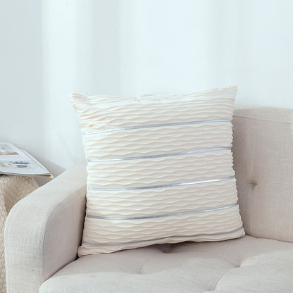 Striped Velvet Sofa Cushion Cover