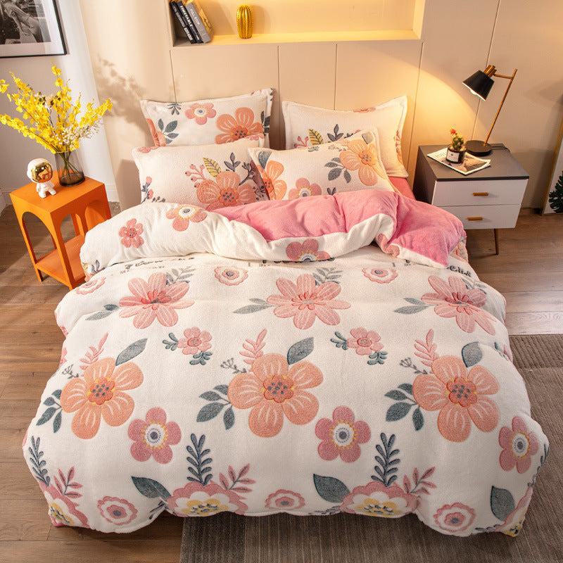 Four-Piece Bedding with Velvet Sheets