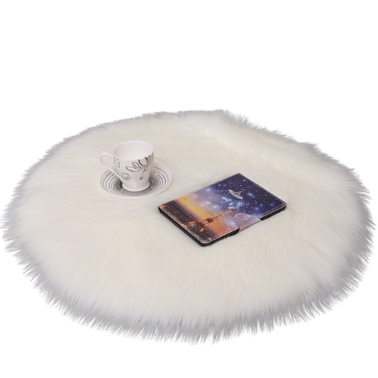 Plush Wool Round Bedroom Mats