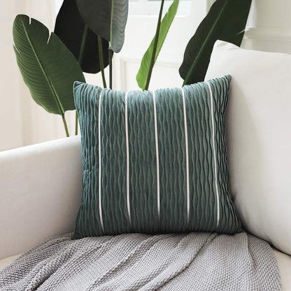 Striped Velvet Sofa Cushion Cover