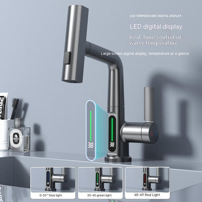 Digital Display Pull-out Basin Faucet