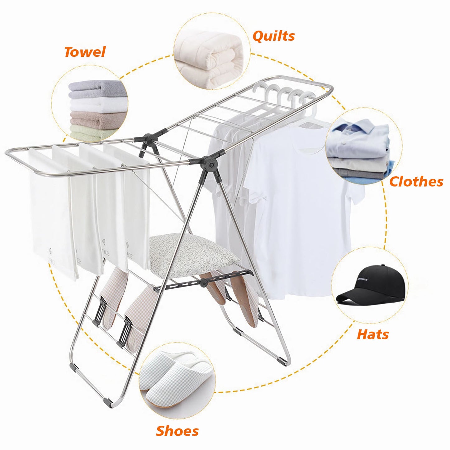 Folding Stainless Steel Laundry Rack